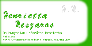 henrietta meszaros business card