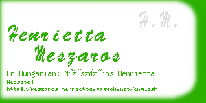 henrietta meszaros business card